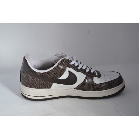 Nike Air Force 1 Premium Brown Snakeskin Men's 12 Sneaker 309096-121 Shoes White - Picture 8 of 16